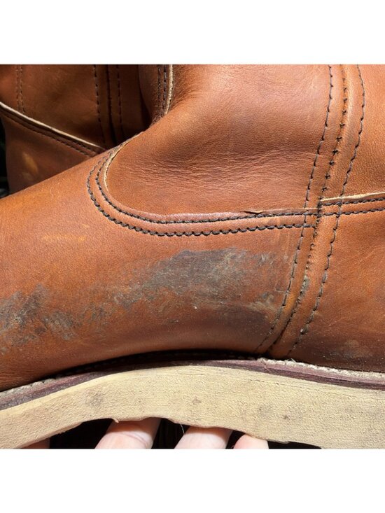 RED WING 866 PECOS Traction Tred Pull On Leather Work Boots Mens 12 B USA Brown main image 7